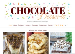 How omgchocolatedesserts.com looks like on a tablet such as an iPad.