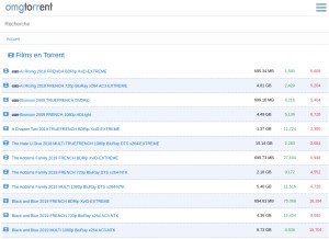 How omgtorrent.me looks like on a tablet such as an iPad.