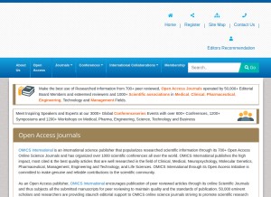 How omicsgroup.org looks like on a tablet such as an iPad.