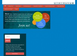 How omicsonline.com looks like on a tablet such as an iPad.