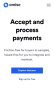 How omise.co looks like on a mobile device such as an iPhone.