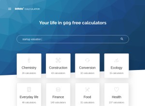 How omnicalculator.com looks like on a tablet such as an iPad.