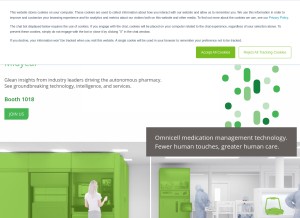 How omnicell.com looks like on a tablet such as an iPad.