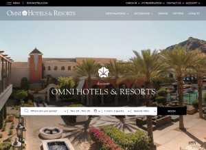 How omnihotels-cme.com looks like on a tablet such as an iPad.