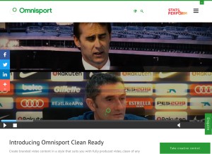 How omnisport.tv looks like on a tablet such as an iPad.