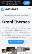 How omnithemes.com looks like on a mobile device such as an iPhone.