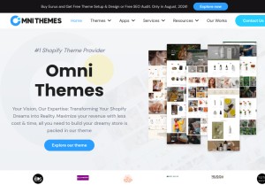 How omnithemes.com looks like on a tablet such as an iPad.