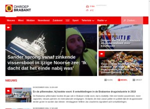 How omroepbrabant.nl looks like on a tablet such as an iPad.