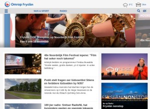 How omropfryslan.nl looks like on a tablet such as an iPad.