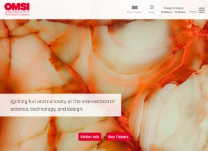 How omsi.edu looks like on a tablet such as an iPad.