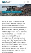 How onap.org looks like on a mobile device such as an iPhone.