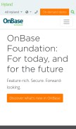 How onbase.com looks like on a mobile device such as an iPhone.