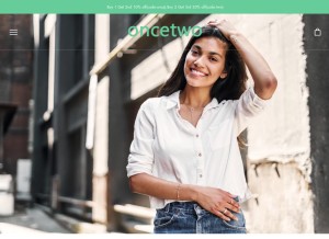 How oncetwo.com looks like on a tablet such as an iPad.