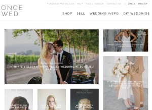 How oncewed.com looks like on a tablet such as an iPad.