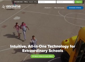 How oncoursesystems.com looks like on a tablet such as an iPad.