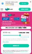 How oncredit.vn looks like on a mobile device such as an iPhone.