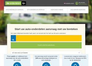 How onderdelenlijn.nl looks like on a tablet such as an iPad.