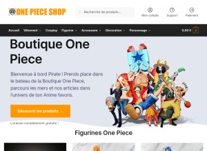 How one-piece-shop.fr looks like on a tablet such as an iPad.