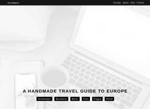 How one-week-in.com looks like on a tablet such as an iPad.