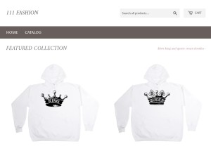 How one11fashion.com looks like on a tablet such as an iPad.