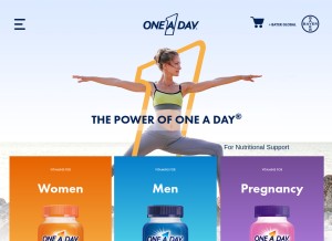 How oneaday.com looks like on a tablet such as an iPad.
