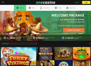 How onecasino.com looks like on a tablet such as an iPad.