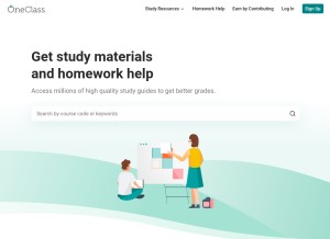 How oneclass.com looks like on a tablet such as an iPad.