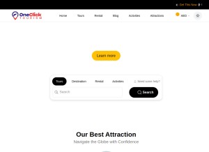 How oneclicktourismllc.com looks like on a tablet such as an iPad.