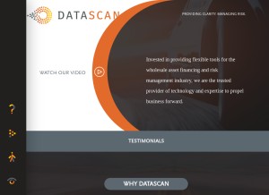 How onedatascan.com looks like on a tablet such as an iPad.
