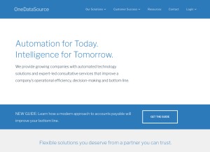 How onedatasource.com looks like on a tablet such as an iPad.