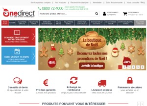 How onedirect.fr looks like on a tablet such as an iPad.