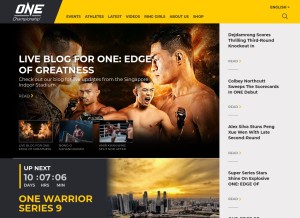 How onefc.com looks like on a tablet such as an iPad.
