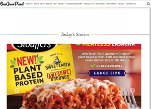 How onegreenplanet.org looks like on a tablet such as an iPad.