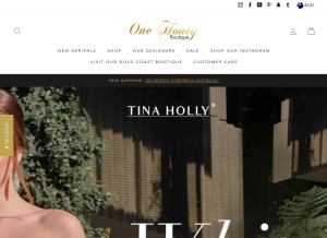 How onehoneyboutique.com looks like on a tablet such as an iPad.