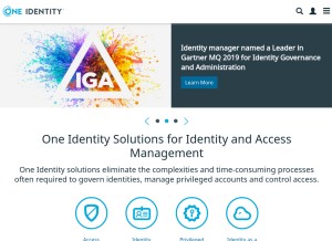 How oneidentity.com looks like on a tablet such as an iPad.