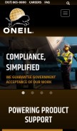 How oneil.com looks like on a mobile device such as an iPhone.