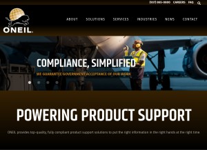 How oneil.com looks like on a tablet such as an iPad.