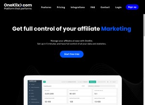 How oneklix.com looks like on a tablet such as an iPad.