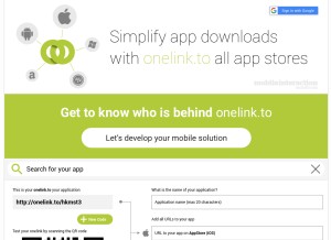 How onelink.to looks like on a tablet such as an iPad.