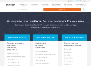 How onelogin.com looks like on a tablet such as an iPad.