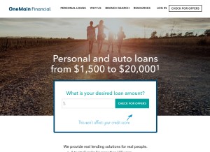 How onemainfinancial.com looks like on a tablet such as an iPad.