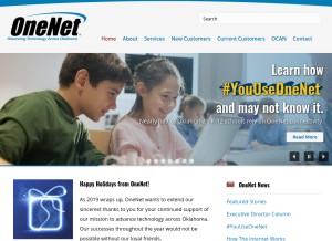 How onenet.net looks like on a tablet such as an iPad.