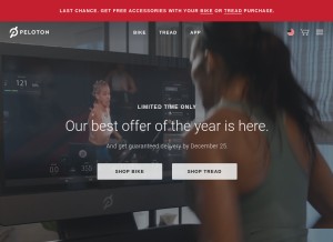 How onepeloton.com looks like on a tablet such as an iPad.
