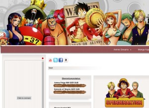 How onepiece-tube.com looks like on a tablet such as an iPad.