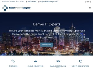 How onepointsync.com looks like on a tablet such as an iPad.