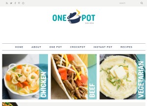 How onepotrecipes.com looks like on a tablet such as an iPad.