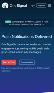 How onesignal.com looks like on a mobile device such as an iPhone.