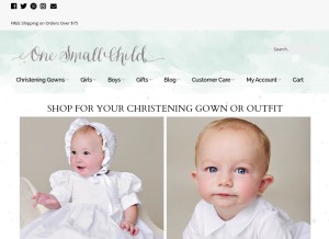 How onesmallchild.com looks like on a tablet such as an iPad.