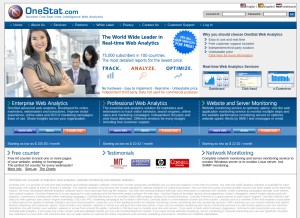 How onestat.com looks like on a tablet such as an iPad.