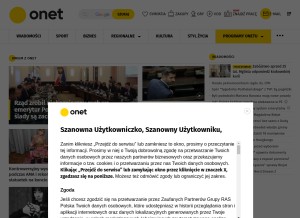 How onet.pl looks like on a tablet such as an iPad.